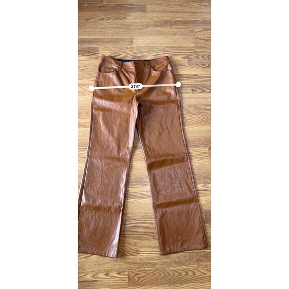 A.L.C. Women's Brown Freddie Faux Leather Bootcut Pants size 14 - Picture 5 of 11